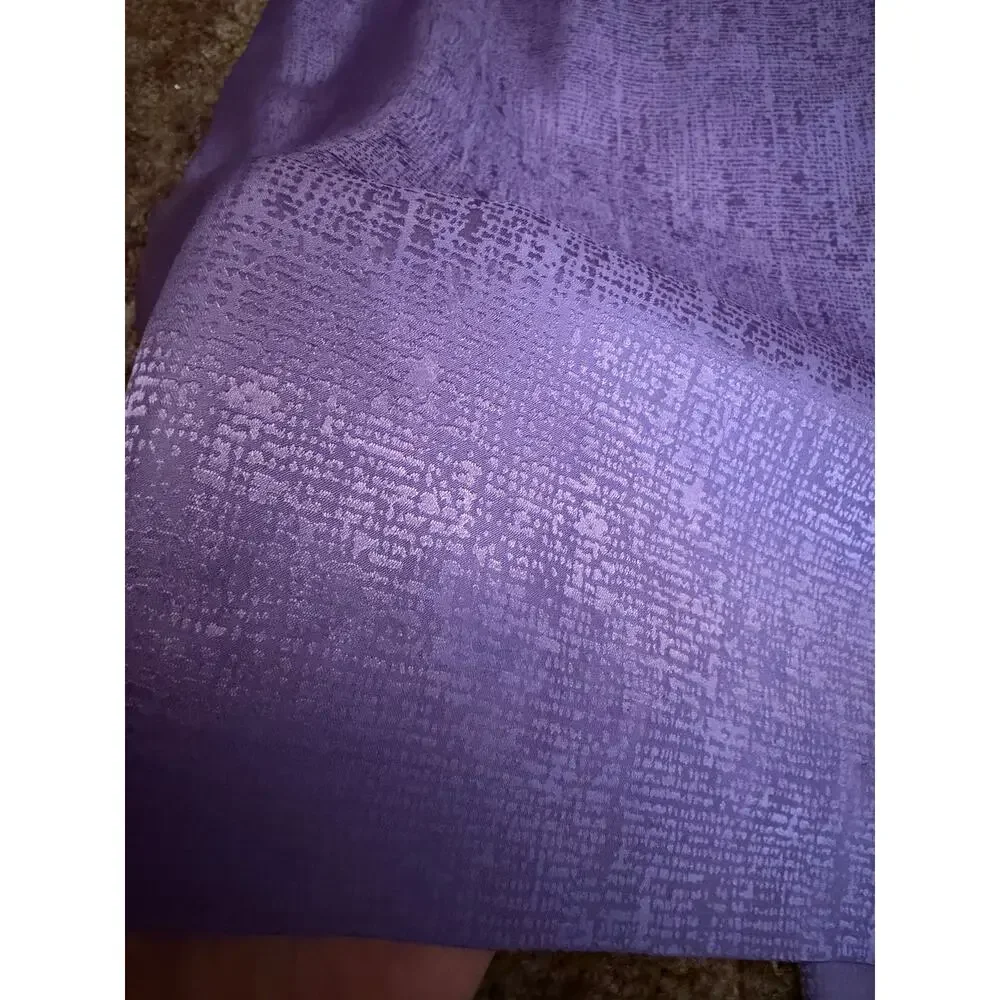 Vintage 90s Purple Silk Jacquard Midi Skirt Textured Pencil/Straight Skirt
